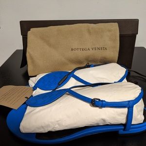 (SOLD)BRAND NEW Bottega Veneta Blue T-Strap San